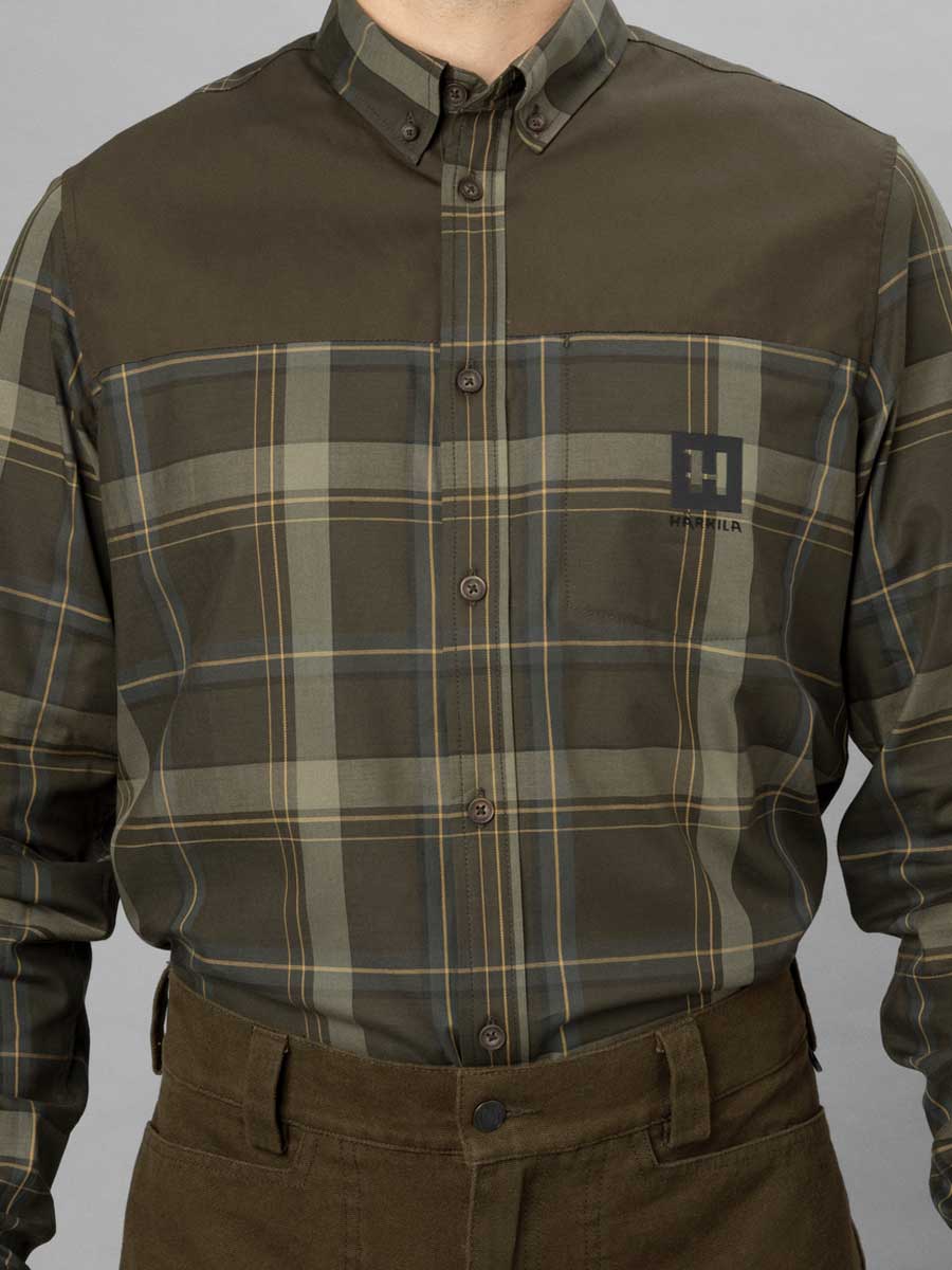 HARKILA Anker Shirt - Mens - Willow Green Check - Image 3