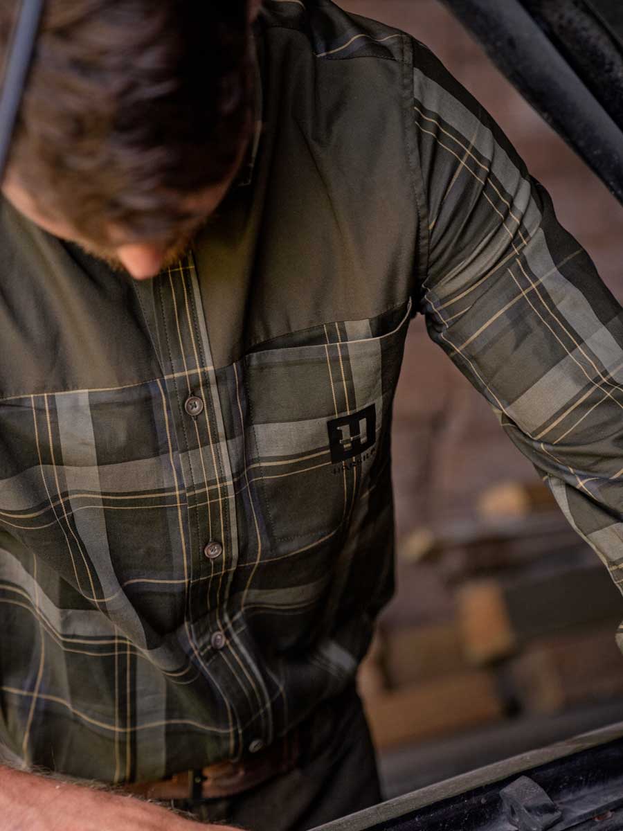 HARKILA Anker Shirt - Mens - Willow Green Check - Image 4