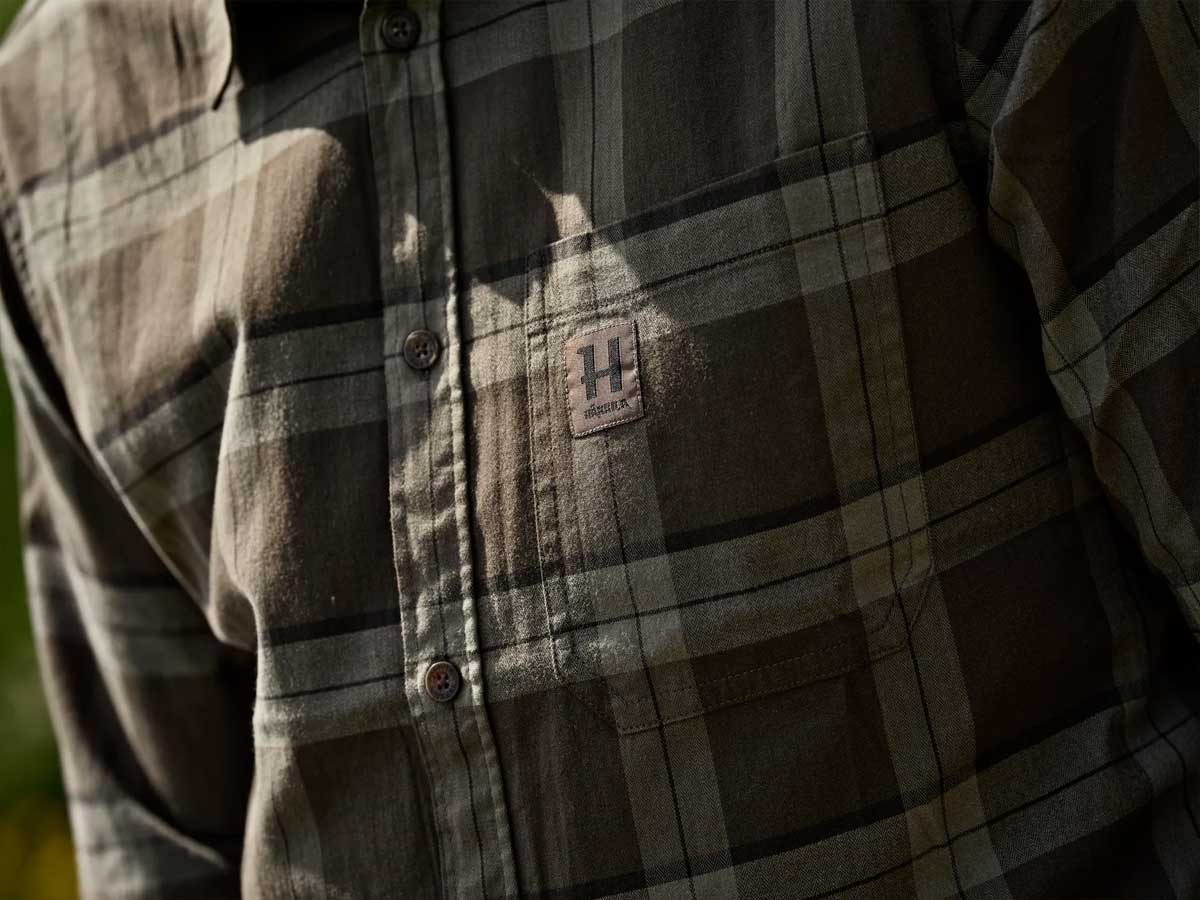 HARKILA Fjell Long Sleeved Shirt - Mens - Green Check - Image 3