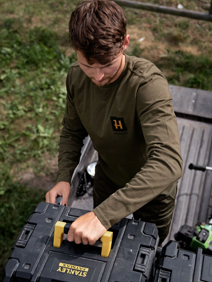 HARKILA Gorm Long Sleeve T-Shirt - Mens - Willow Green - Image 3