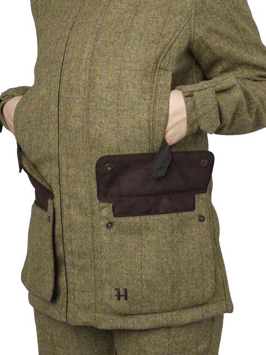 HARKILA Jura GTX Waterproof Tweed Jacket - Womens - Olive - Image 3