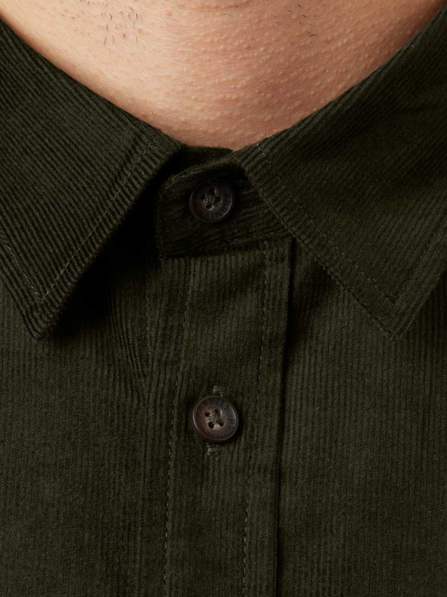 HARKILA Kaldfjord Corduroy Shirt - Mens - Willow Green - Image 4