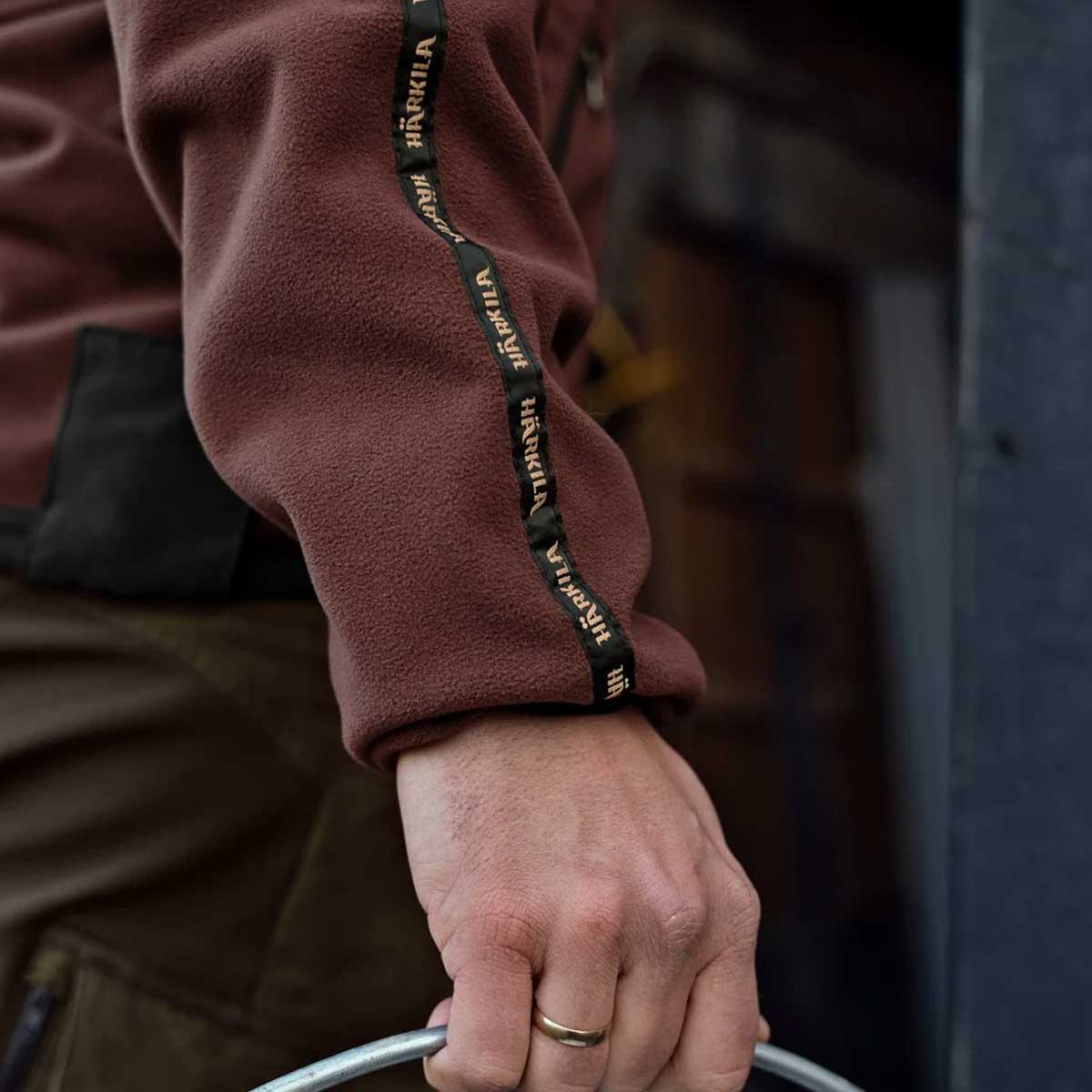 HARKILA Kamko Fleece - Mens Reversible Windstopper - Green/Bordeaux - Image 4