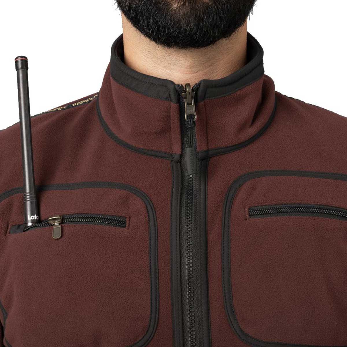 HARKILA Kamko Fleece - Mens Reversible Windstopper - Green/Bordeaux - Image 5