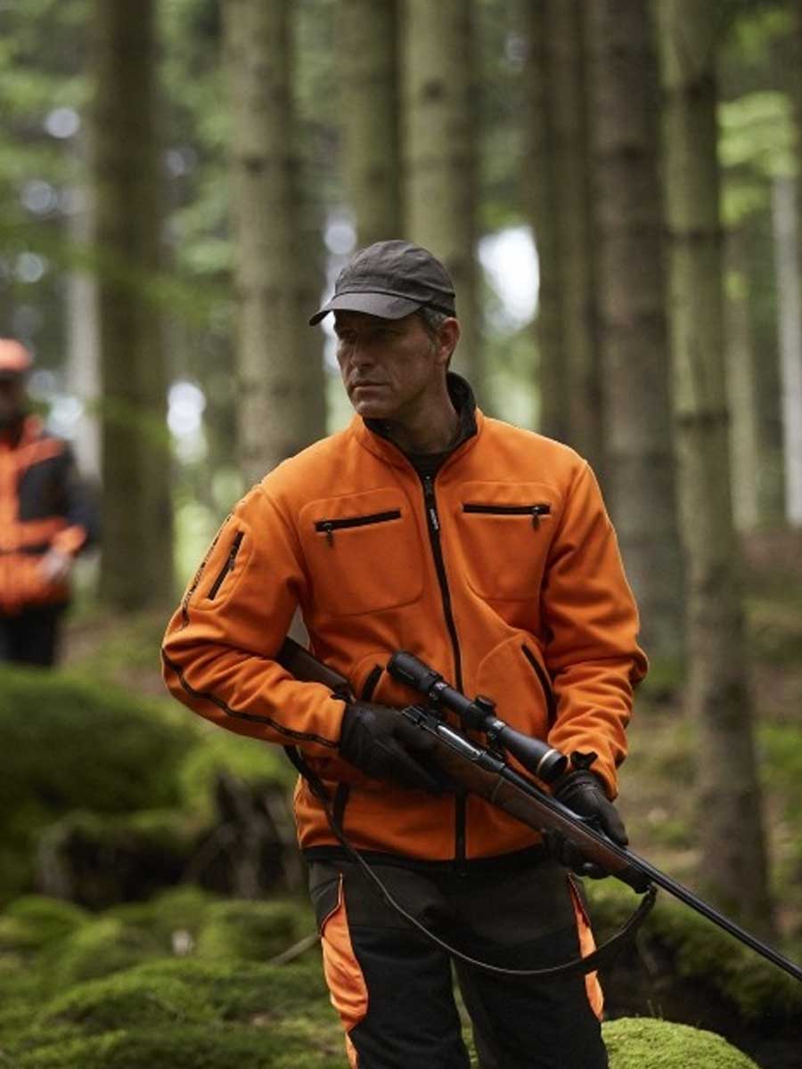 HARKILA Kamko Fleece - Mens Reversible Windstopper - Hunting Green/Orange Blaze - Image 2