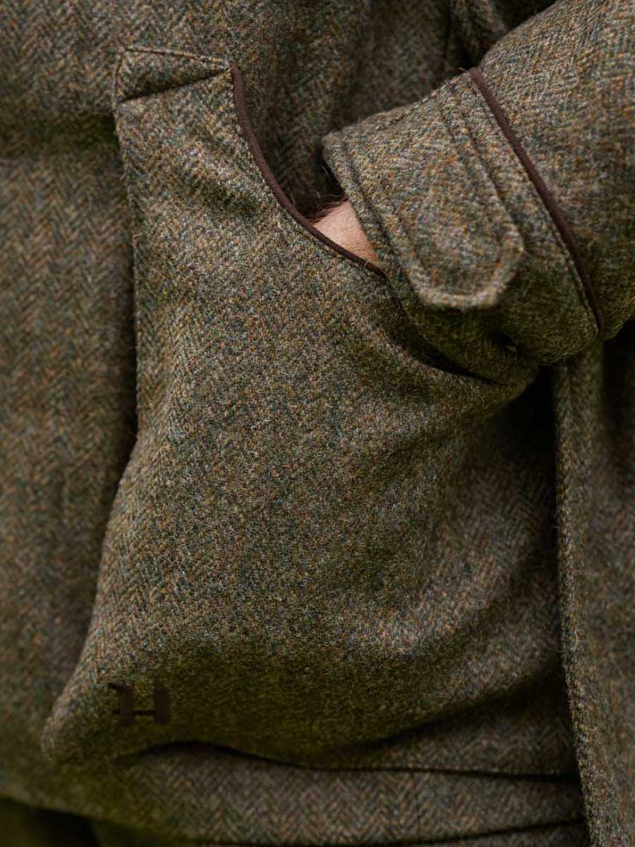 HARKILA Kenmore Shooting Waistcoat - Mens -  Forest Green Herringbone - Image 3