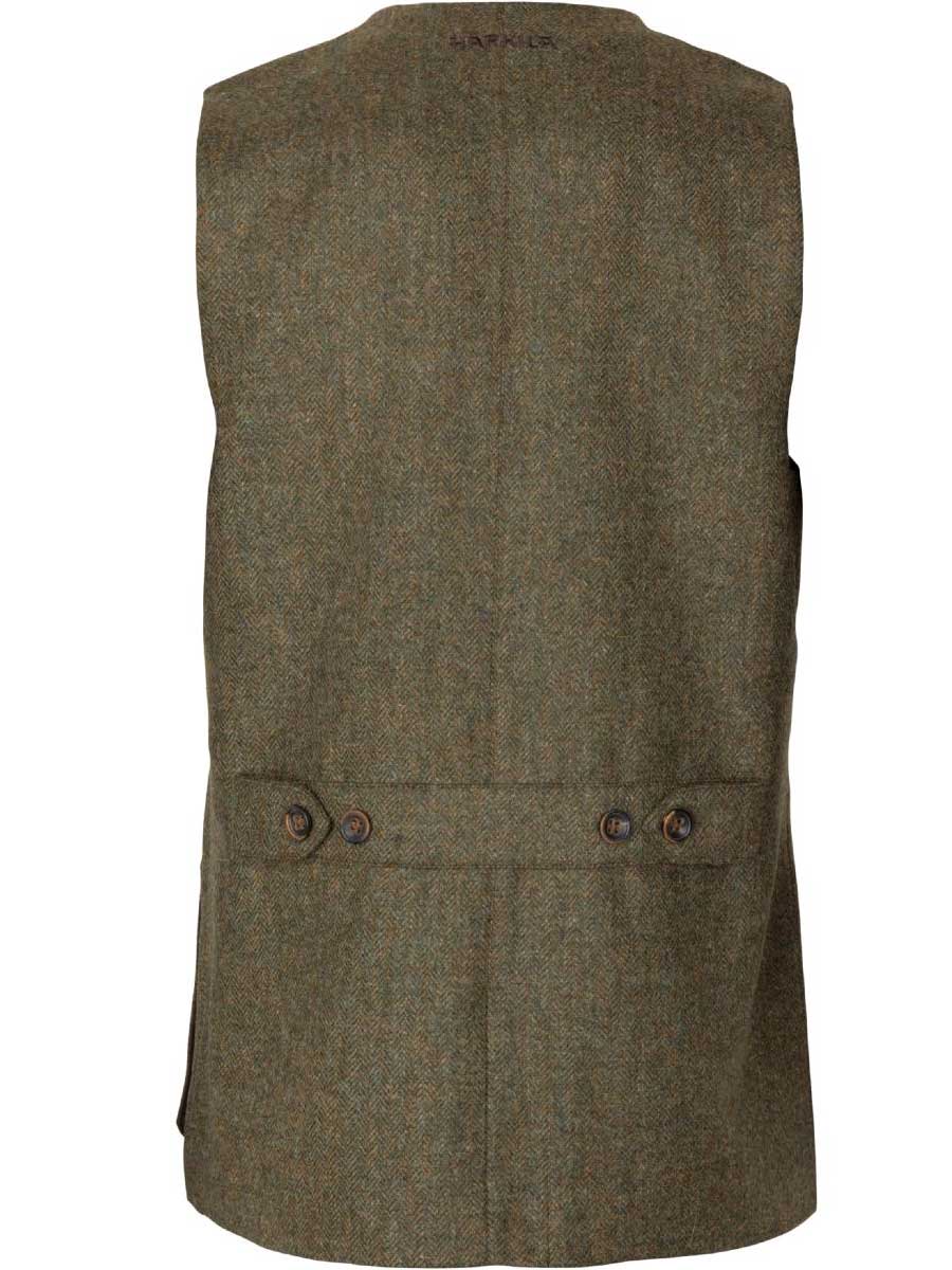 HARKILA Kenmore Shooting Waistcoat - Mens -  Forest Green Herringbone - Image 4