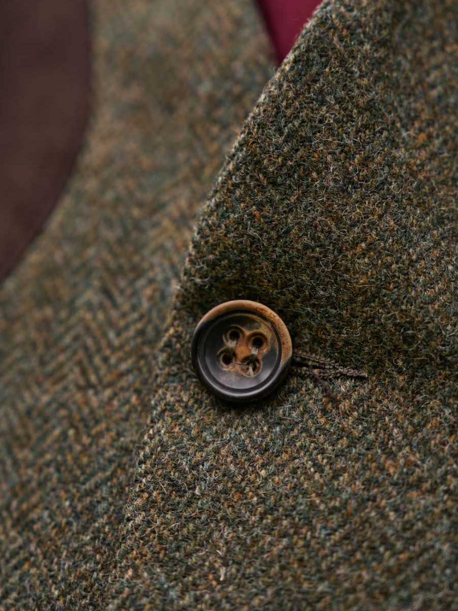 HARKILA Kenmore Shooting Waistcoat - Mens -  Forest Green Herringbone - Image 5