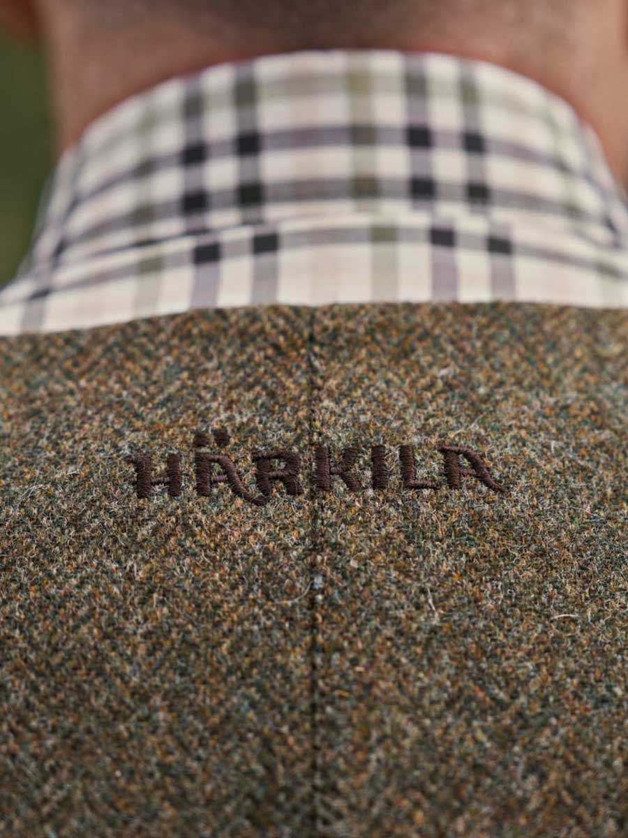 HARKILA Kenmore Shooting Waistcoat - Mens -  Forest Green Herringbone - Image 7