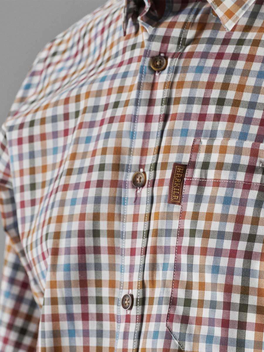 HARKILA Milford Shirt - Mens Fine Twill Cotton - Multi Check - Image 2