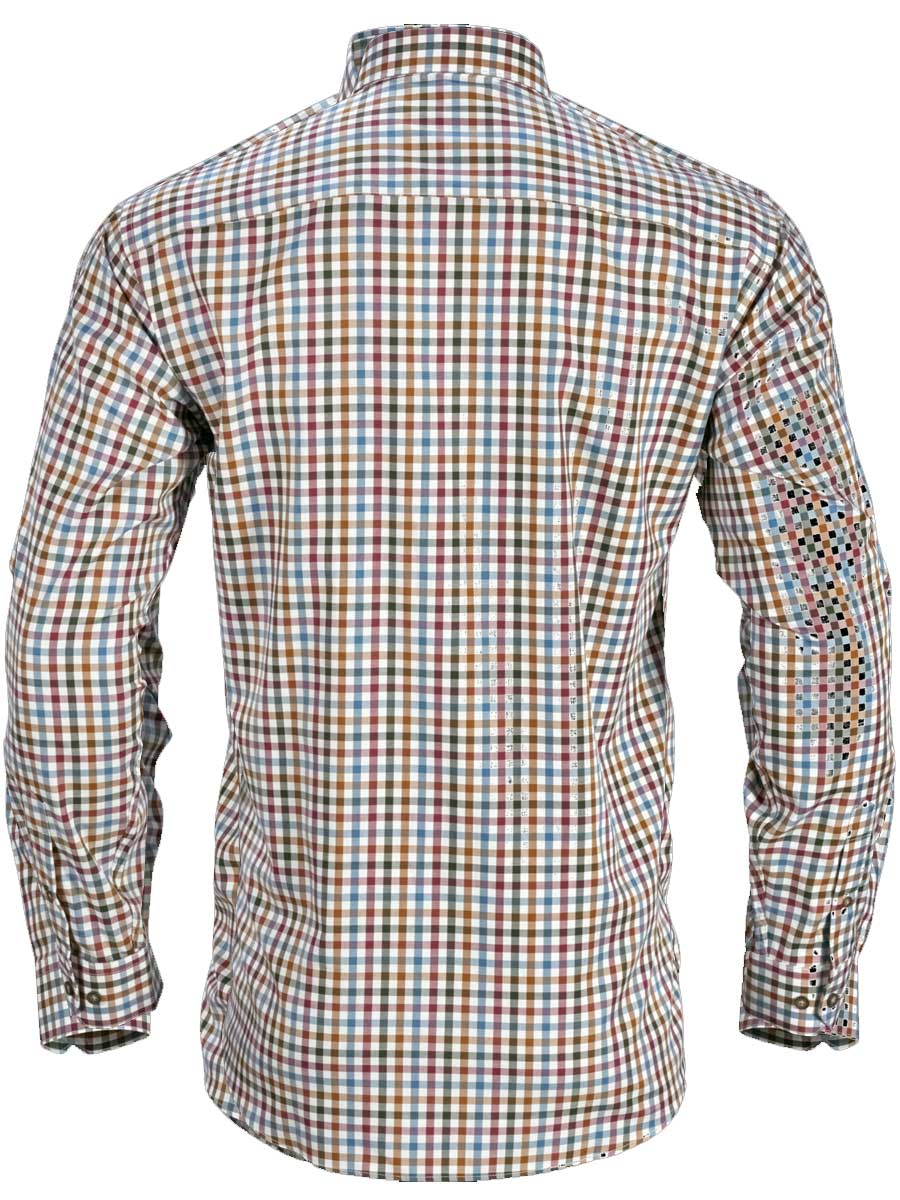 HARKILA Milford Shirt - Mens Fine Twill Cotton - Multi Check - Image 3