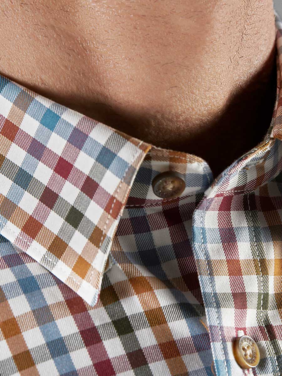 HARKILA Milford Shirt - Mens Fine Twill Cotton - Multi Check - Image 4