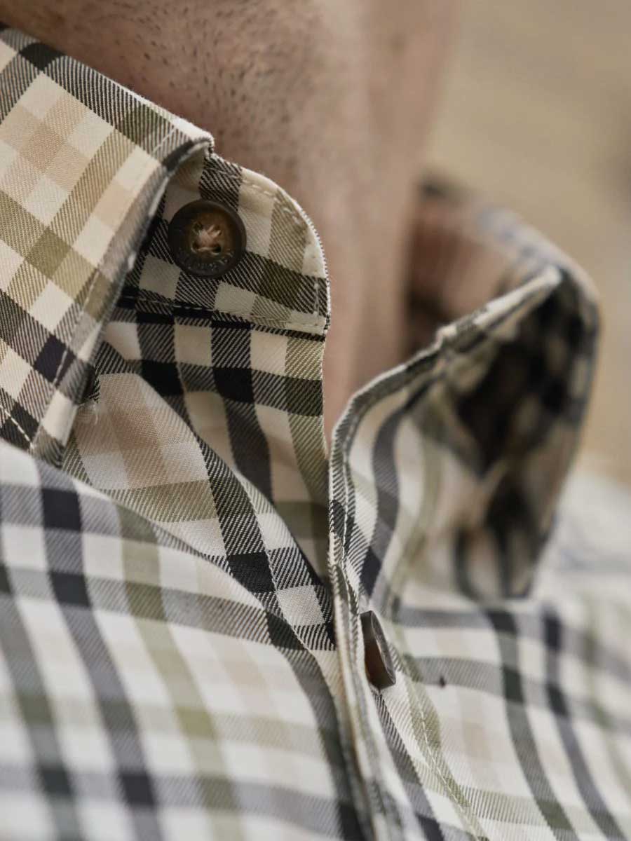 HARKILA Milford Shirt - Mens Fine Twill Cotton - Rosin / Deep Well - Image 2