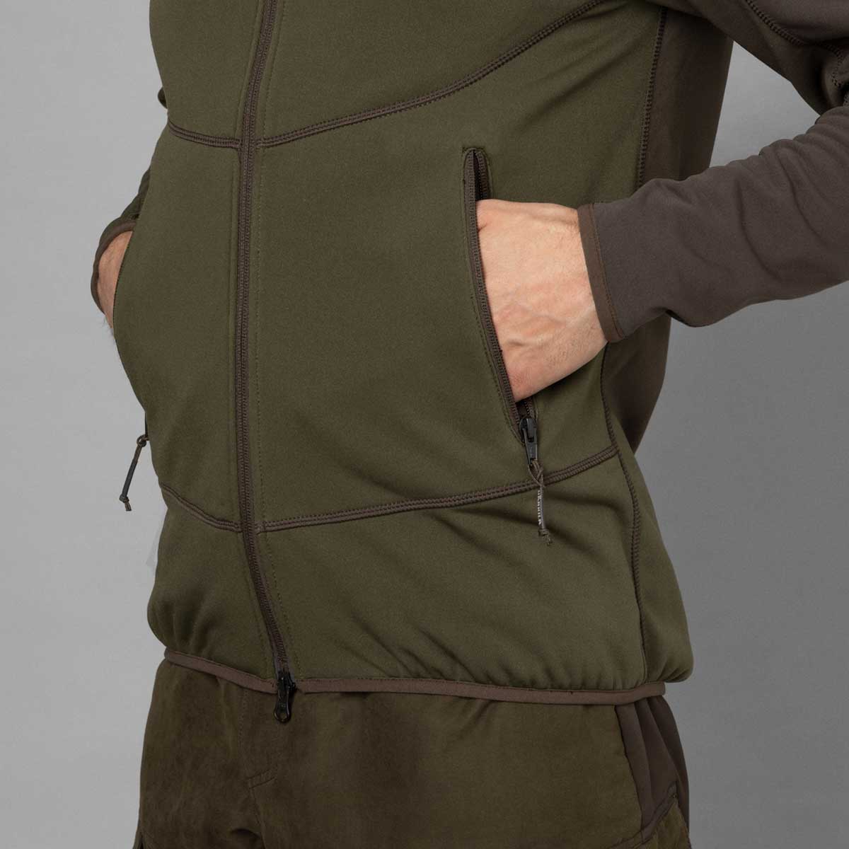 HARKILA Olaf Fleece Jacket - Mens -Willow Green / Shadow Grey - Image 4