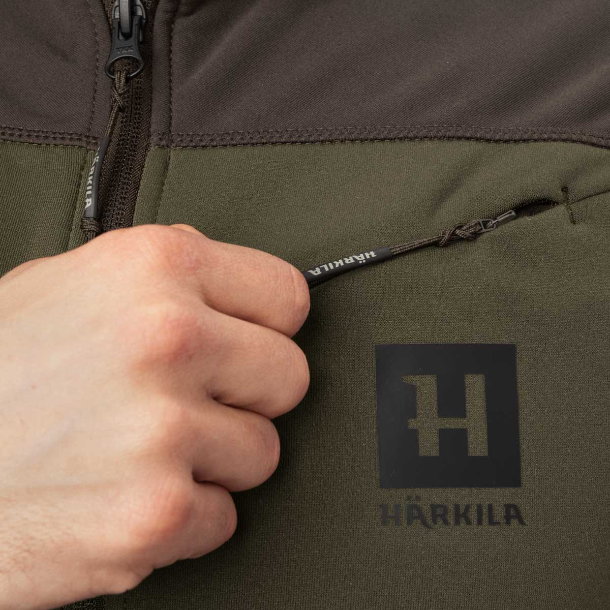 HARKILA Olaf Fleece Jacket - Mens -Willow Green / Shadow Grey - Image 5