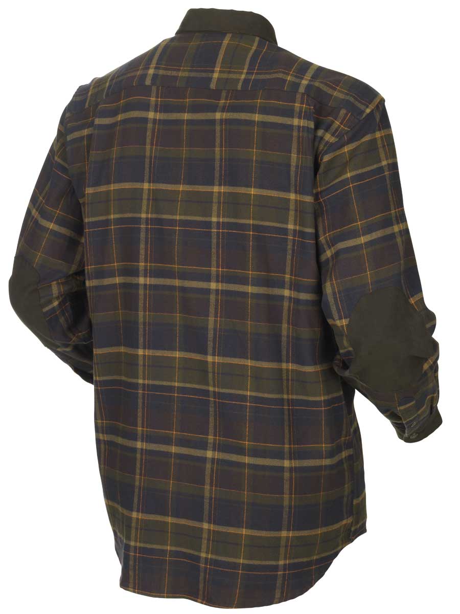 HARKILA Pajala Shirt - Mens Brushed Cotton - Mellow Brown Check - Image 3