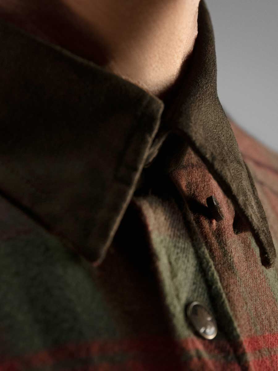 HARKILA Pajala Shirt - Mens Brushed Cotton - Red Autumn Check - Image 5