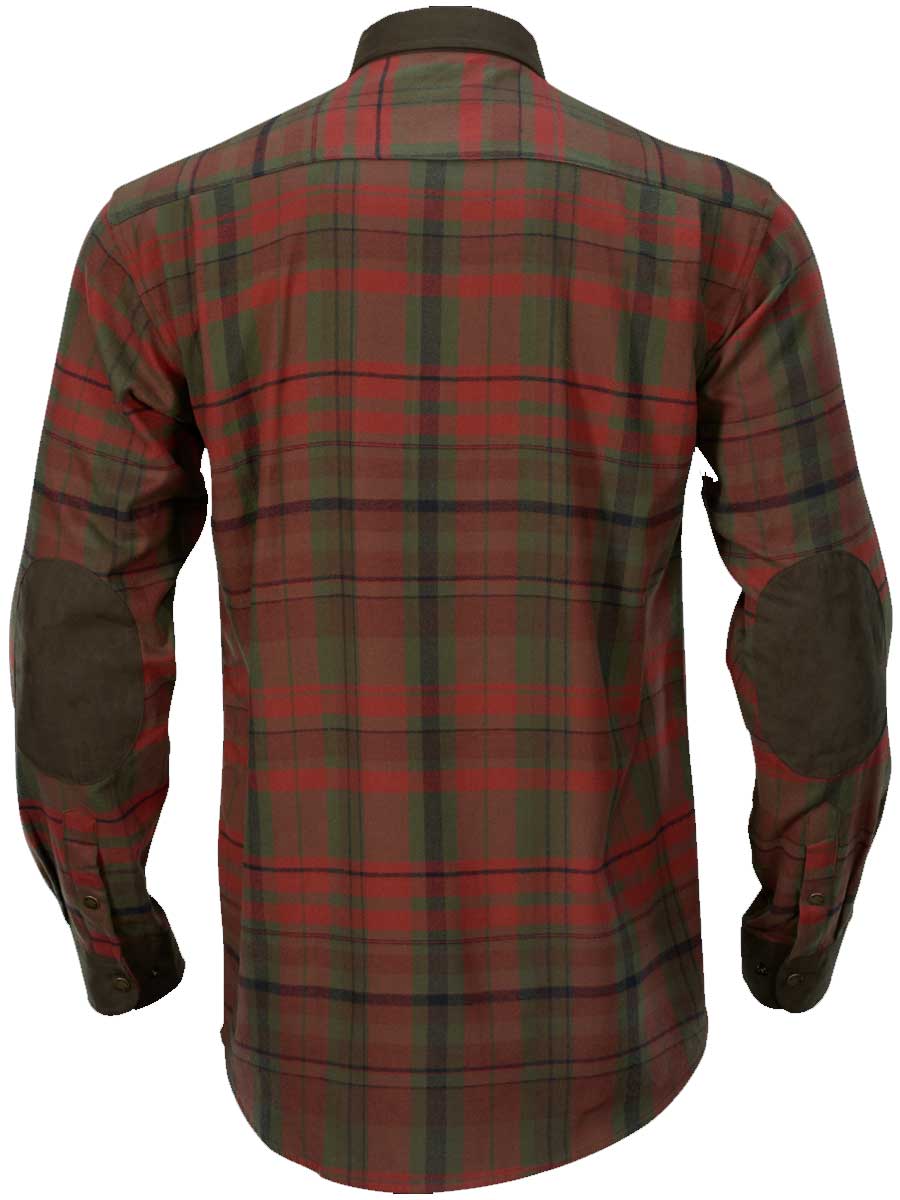 HARKILA Pajala Shirt - Mens Brushed Cotton - Red Autumn Check - Image 6