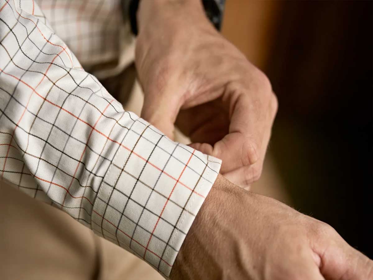 HARKILA Portfield Long Sleeve Shirt - Mens - Mandarin Check - Image 5