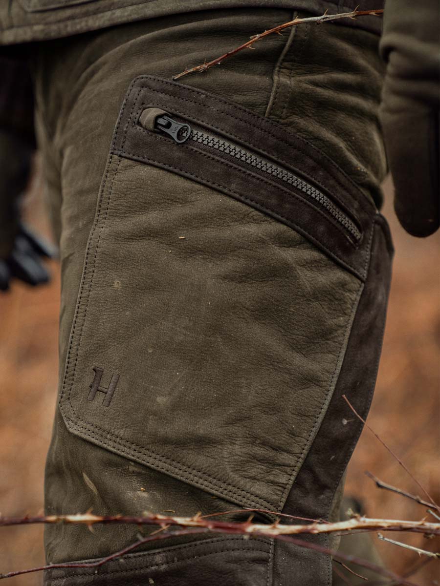 HARKILA Pro Hunter Leather Trousers - Mens - Willow Green - Image 3