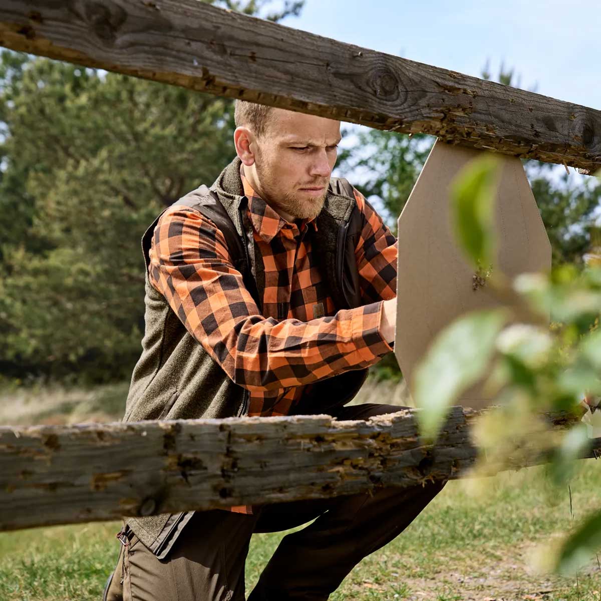 HARKILA Scandinavian Long Sleeve Shirt - Mens - Mandarin Check - Image 9