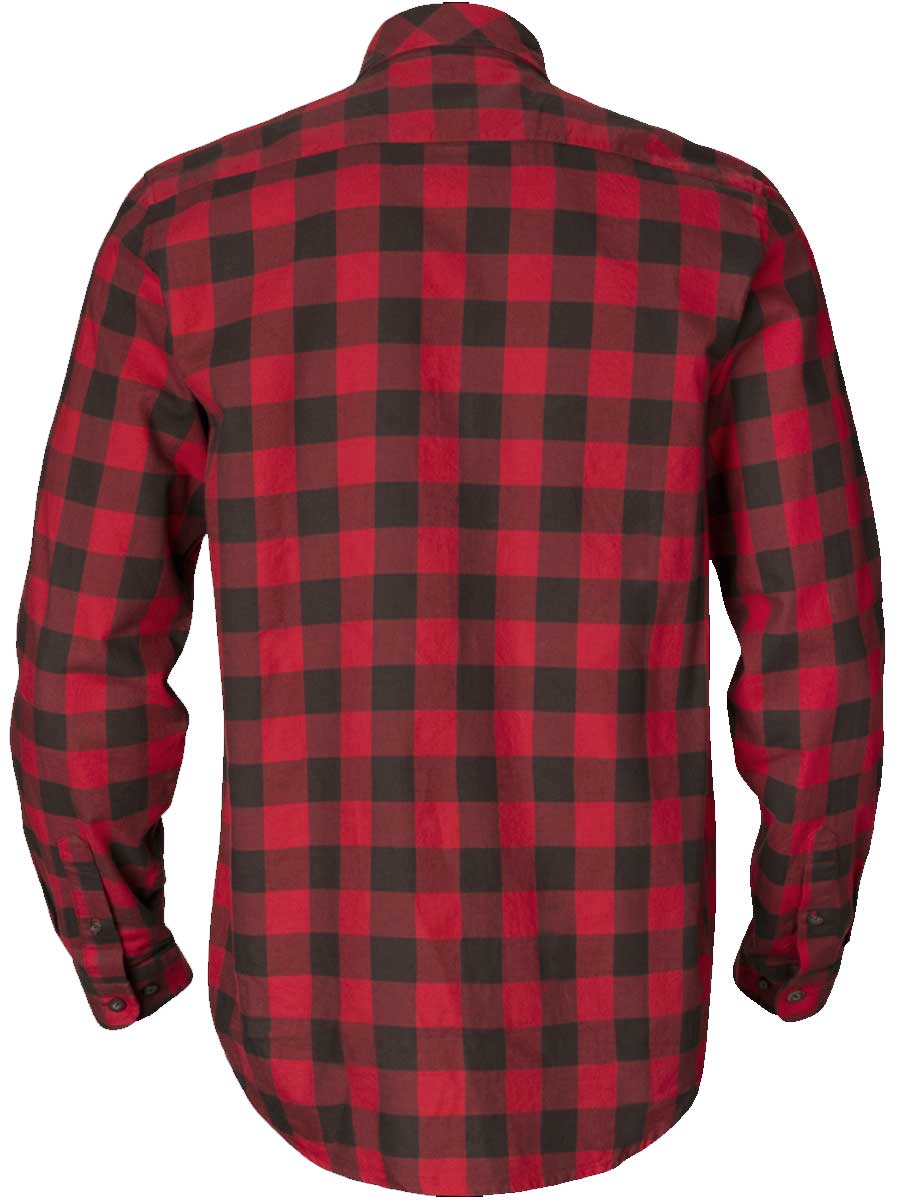 HARKILA Scandinavian Long Sleeve Shirt - Mens - Red Check - Image 2