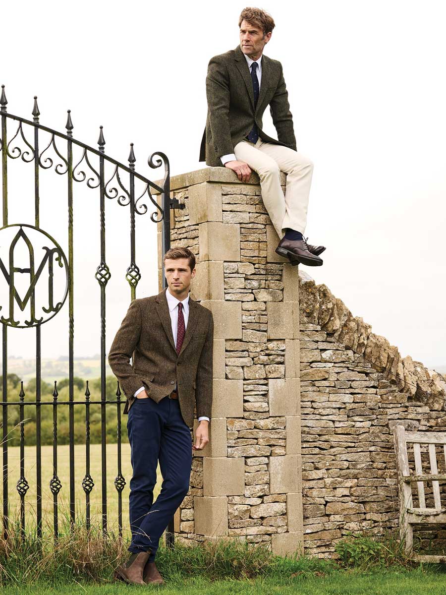 HARRIS TWEED Dumfries Tailored Fit Jacket - Mens - Brown Herringbone - Image 9