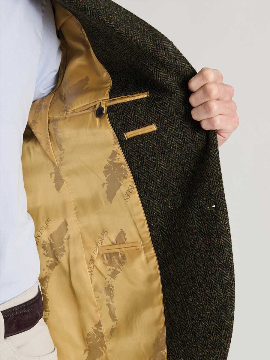HARRIS TWEED Glencoe Tailored Fit Jacket - Mens - Green - Image 2
