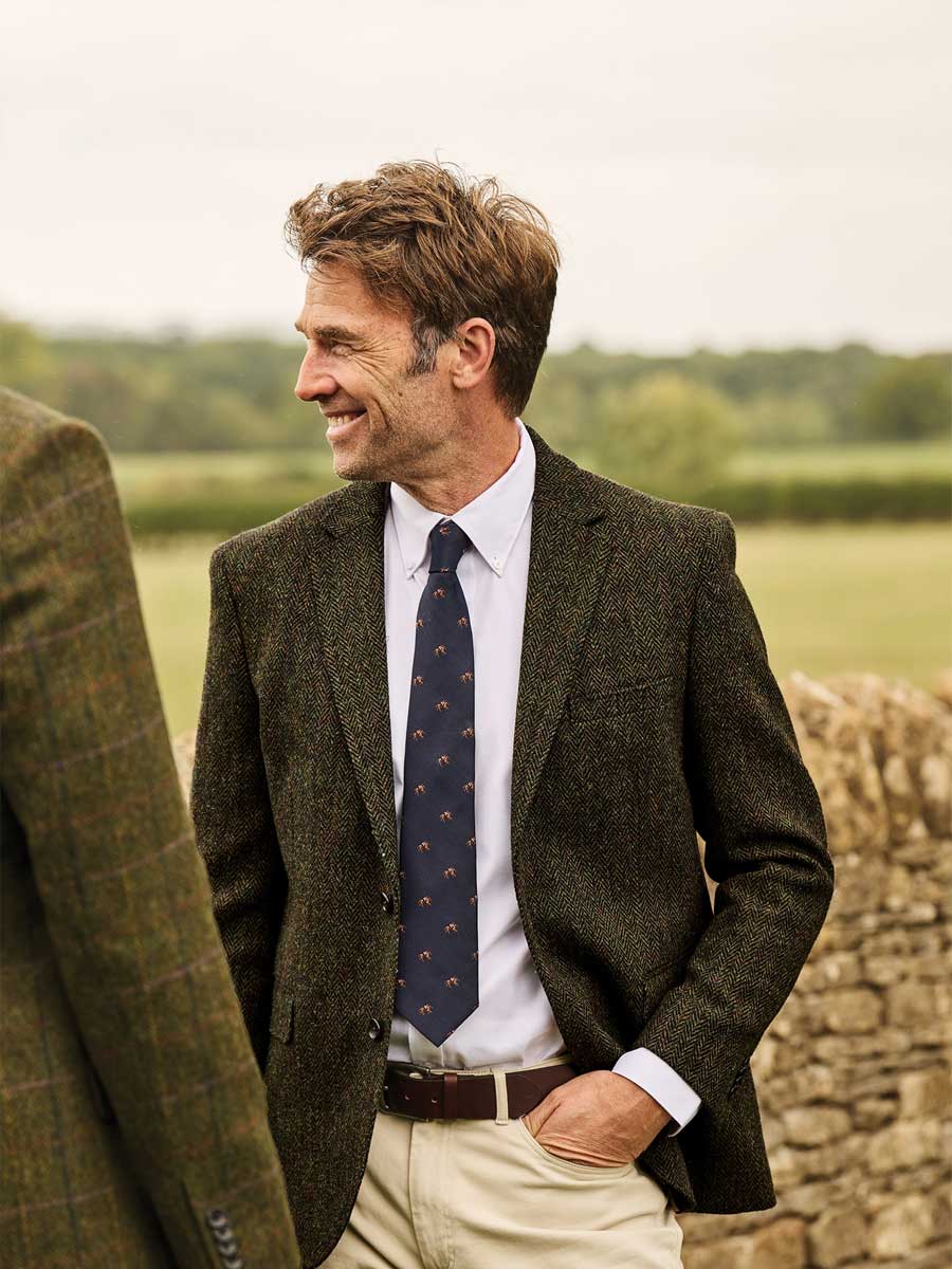HARRIS TWEED Glencoe Tailored Fit Jacket - Mens - Green - Image 3
