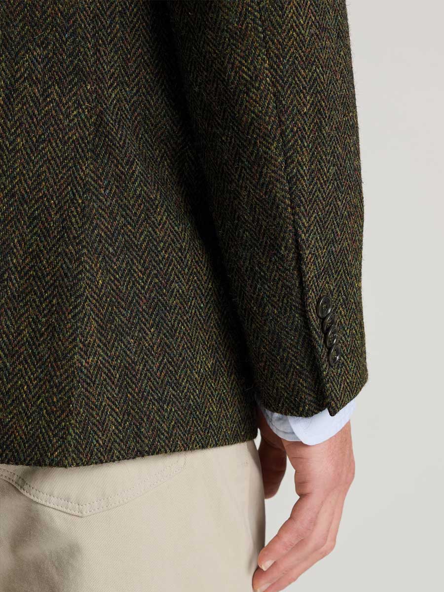 HARRIS TWEED Glencoe Tailored Fit Jacket - Mens - Green - Image 5