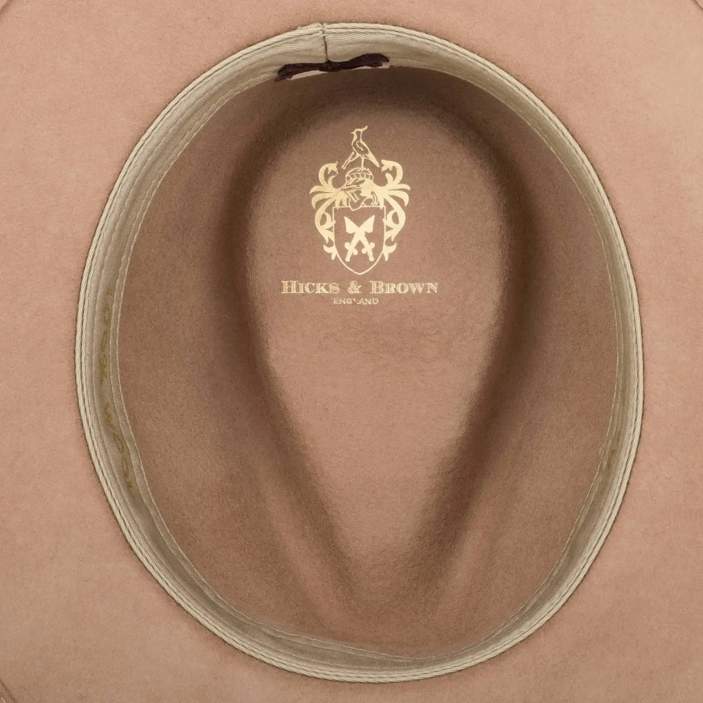 HICKS & BROWN Ladies Suffolk Fedora Hat - Gamebird Feather - Camel - Image 3