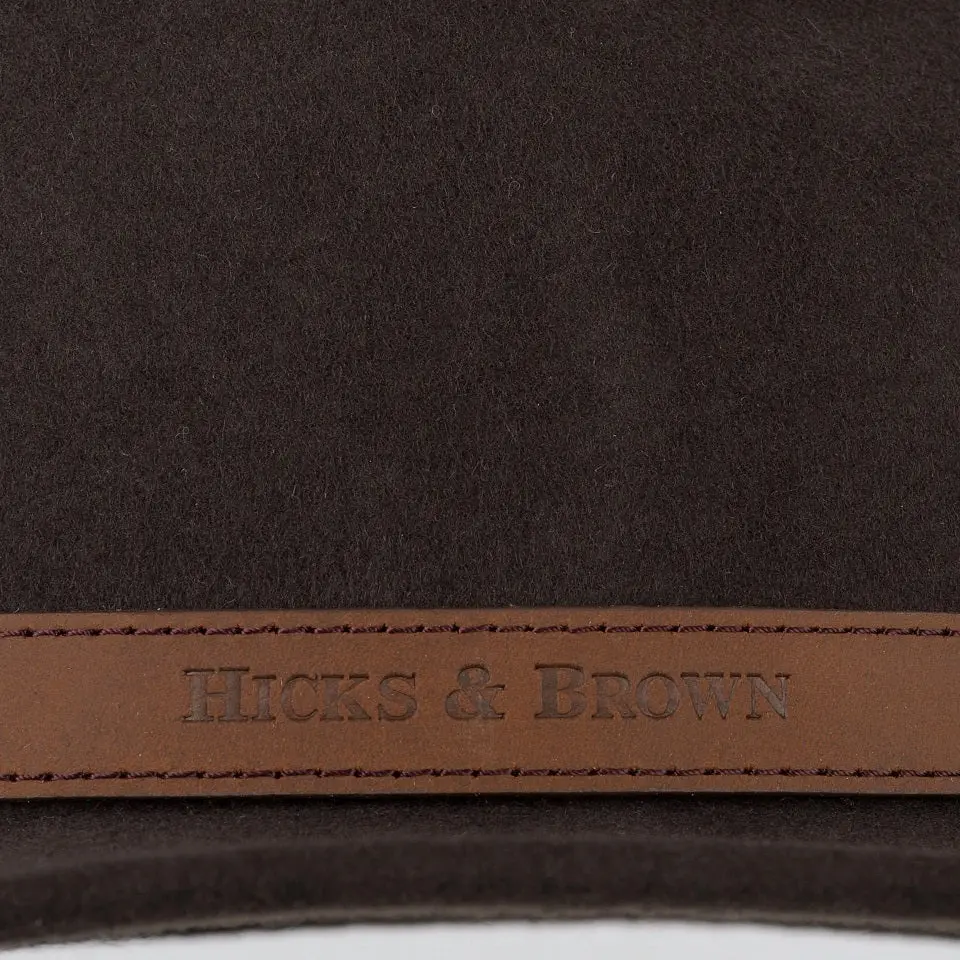 HICKS & BROWN Ladies Suffolk Fedora Hat - Guinea and Pheasant Feather - Dark Brown - Image 4
