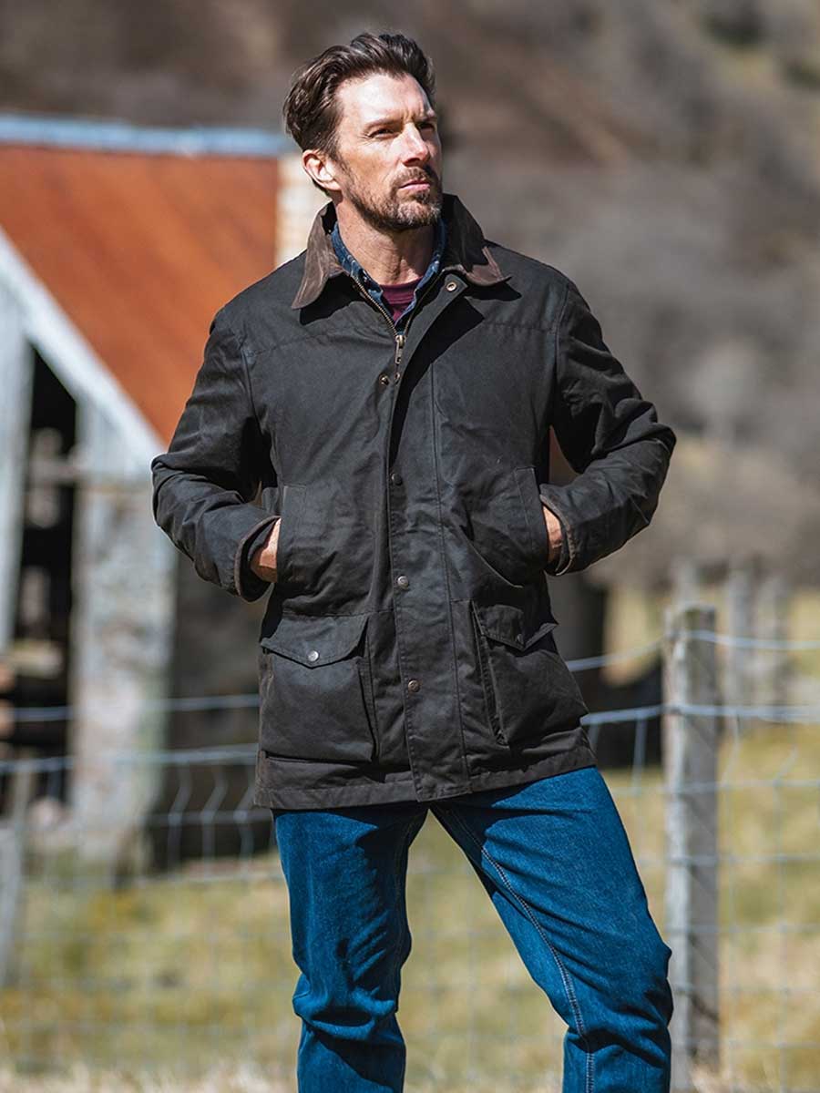 HOGGS OF FIFE Caledonia Men's Wax Jacket - Antique Olive - Image 2