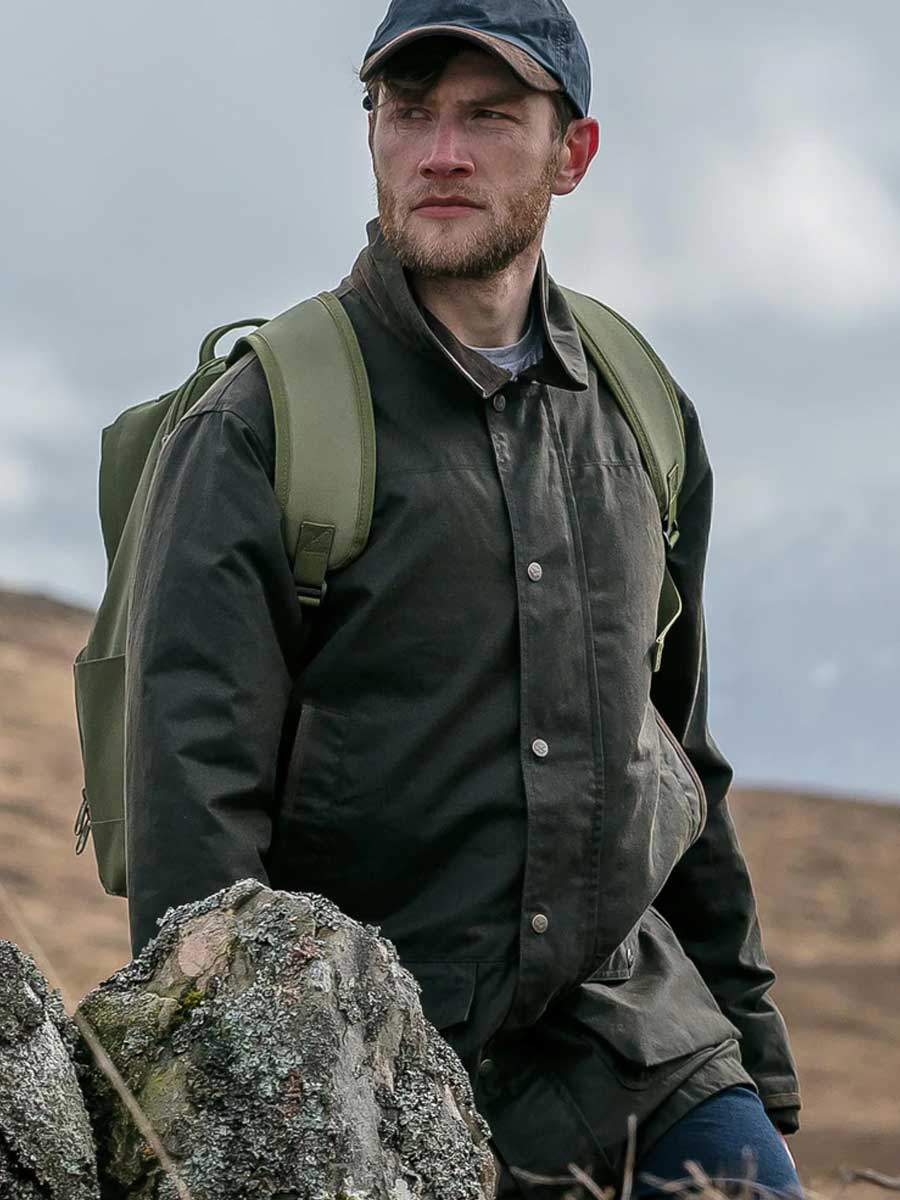 HOGGS OF FIFE Caledonia Men's Wax Jacket - Antique Olive - Image 4