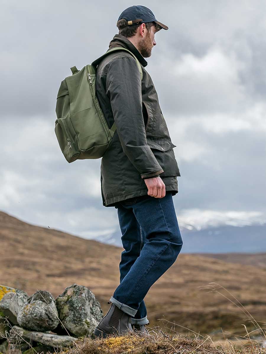 HOGGS OF FIFE Caledonia Men's Wax Jacket - Antique Olive - Image 5