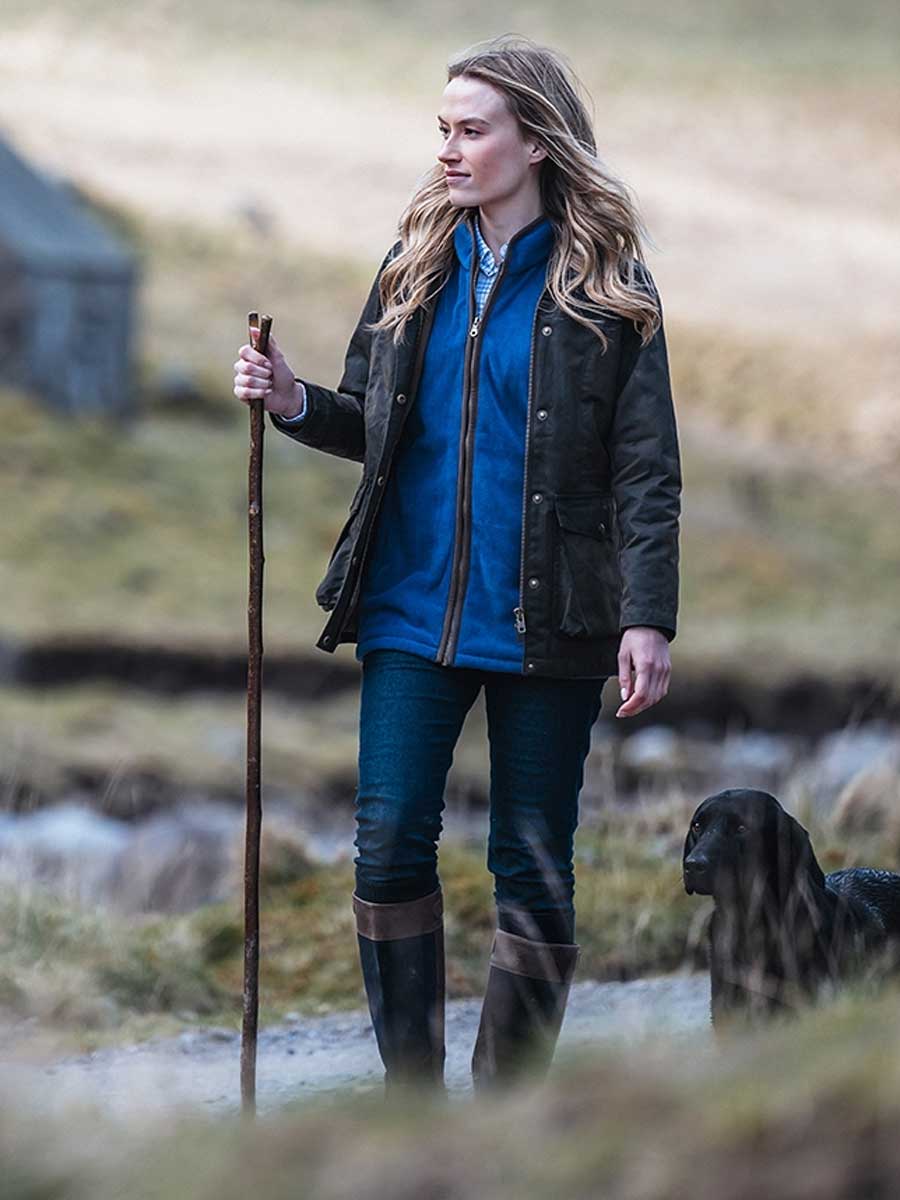 HOGGS OF FIFE Caledonia Waxed Jacket - Womens - Antique Olive - Image 3