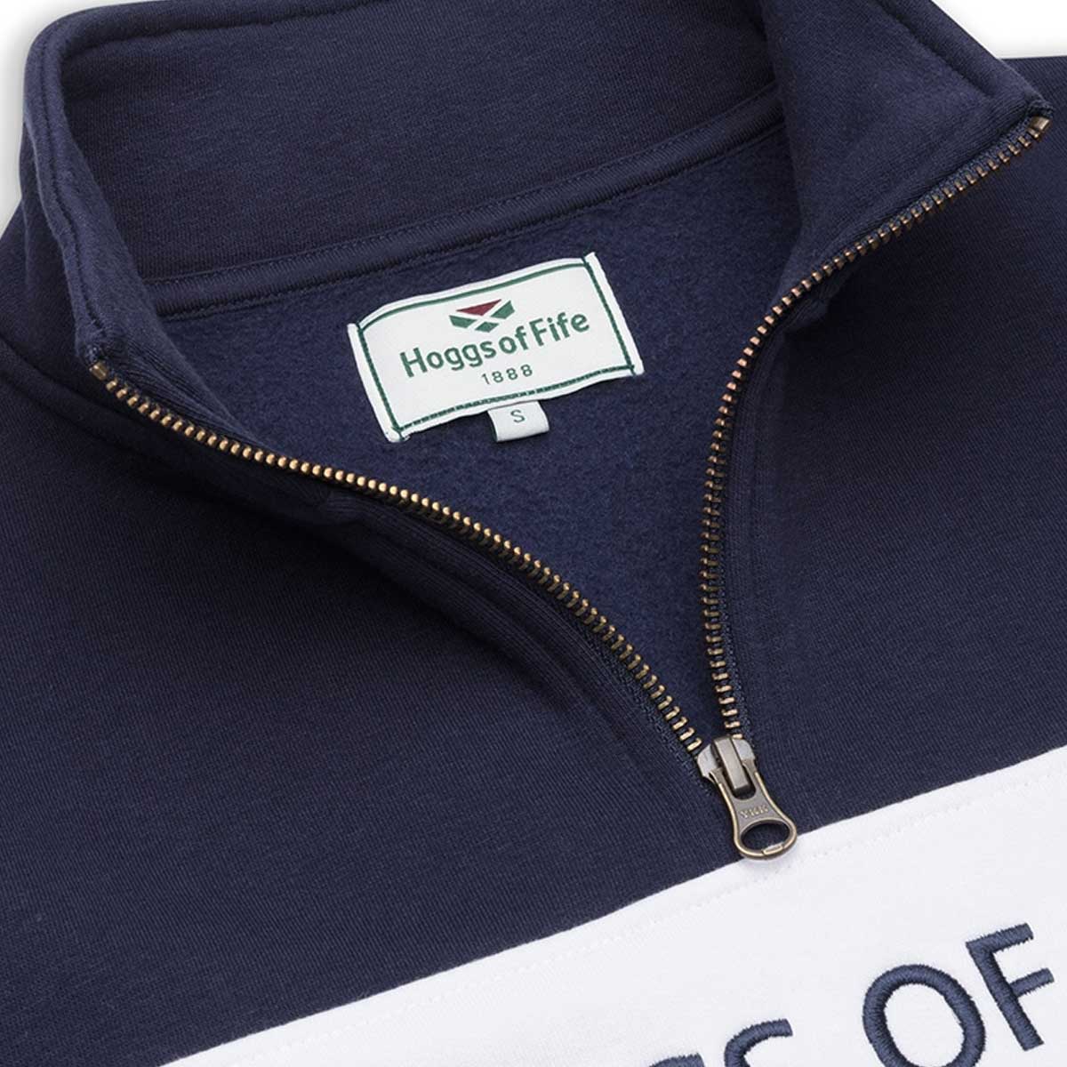 HOGGS OF FIFE Dumfries 1888 1/4 Zip Sweatshirt - Women's - Navy & White - Image 2