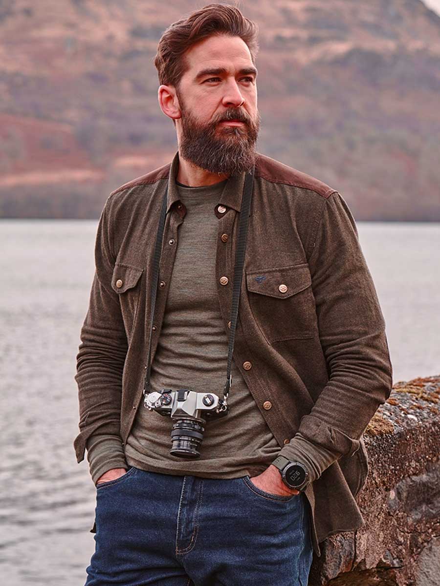 HOGGS OF FIFE Dunvegan Flannel Shirt - Mens - Loden - Image 2