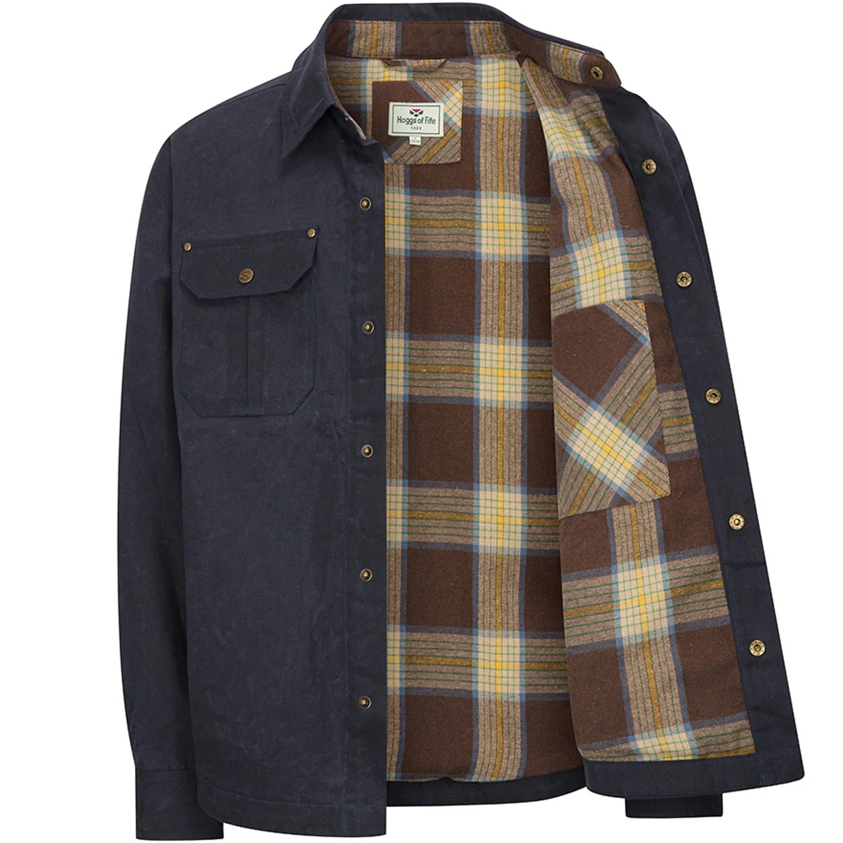 HOGGS OF FIFE Huntly Waxed Canvas Utility Overshirt - Mens - Midnight Navy - Image 2