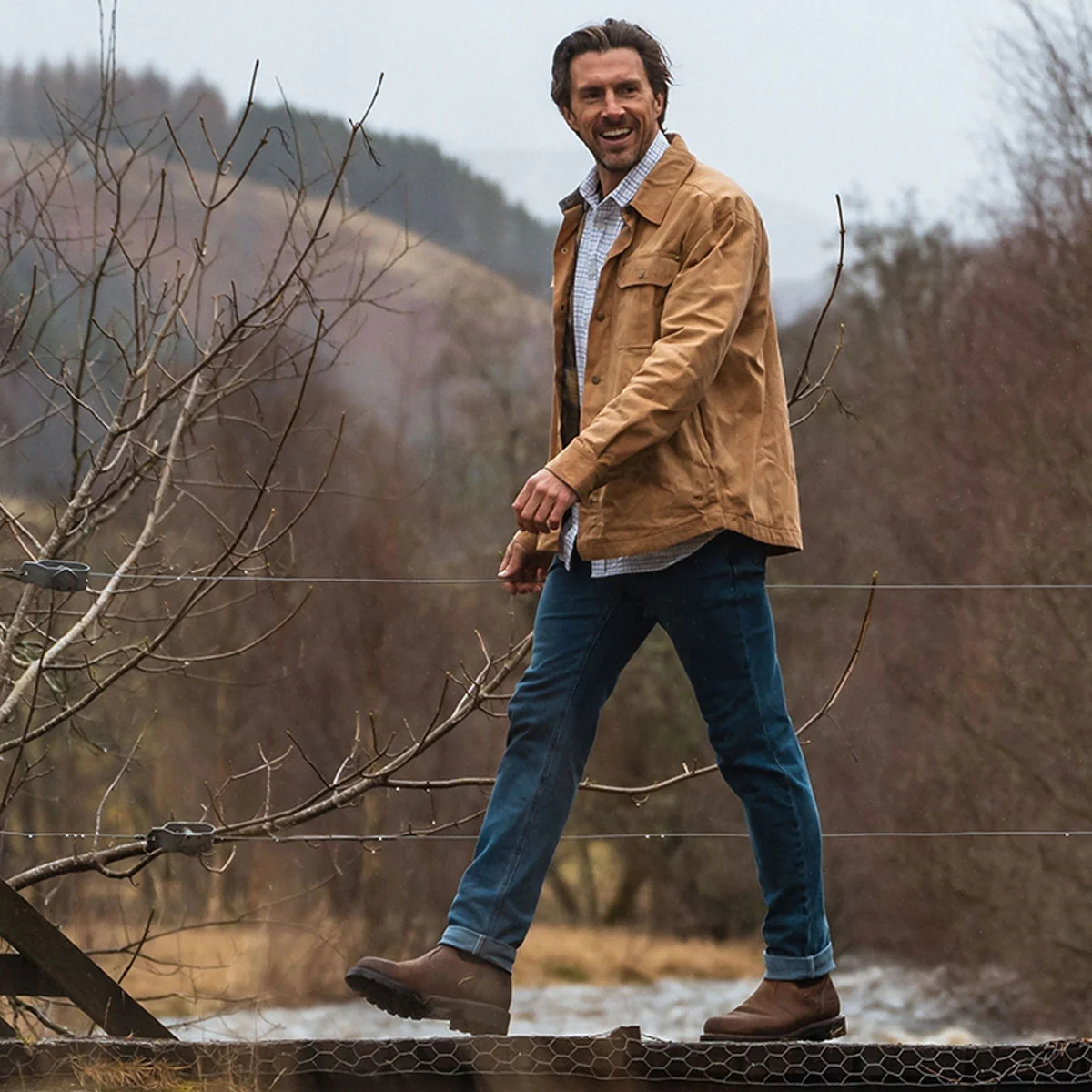 HOGGS OF FIFE Huntly Waxed Canvas Utility Overshirt - Mens - Tan - Image 2