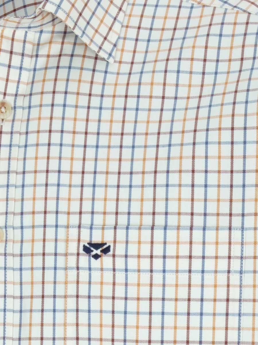 HOGGS OF FIFE Kessock Short Sleeved Tattersall Shirt - Mens - Blue / Olive - Image 2