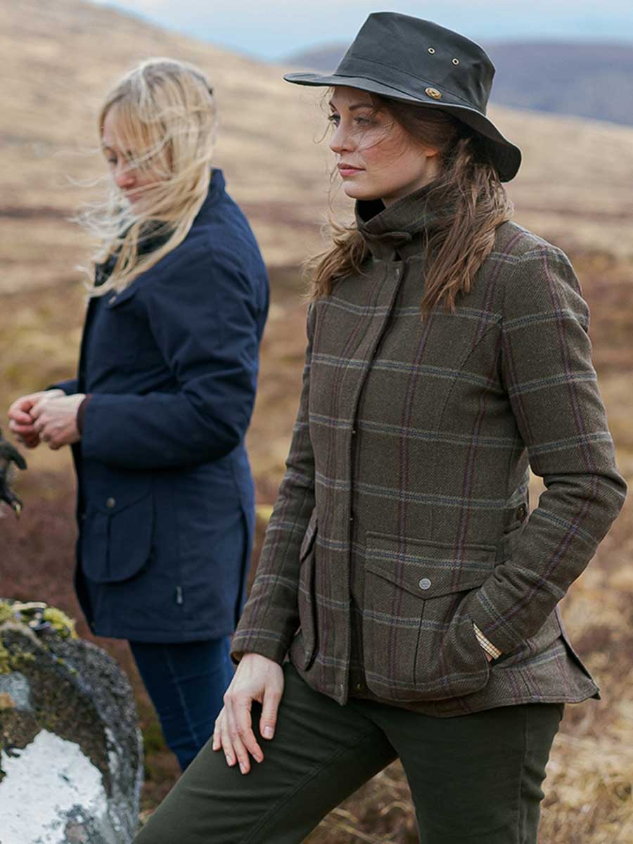 HOGGS OF FIFE Musselburgh Ladies Tweed Field Coat - Bracken - Image 2