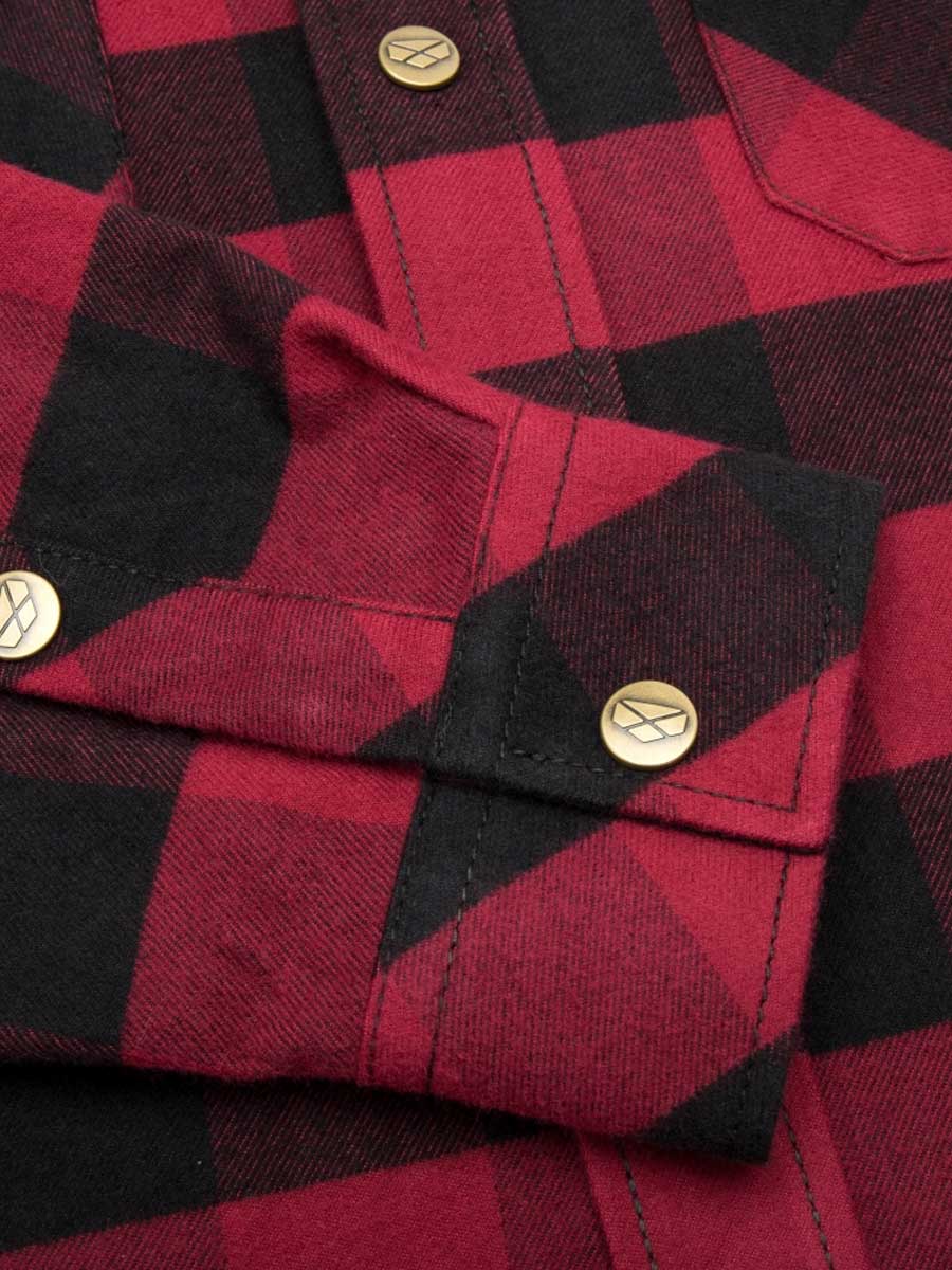 HOGGS OF FIFE Tentsmuir Flannel Shirt - Mens - Red & Black Check - Image 7
