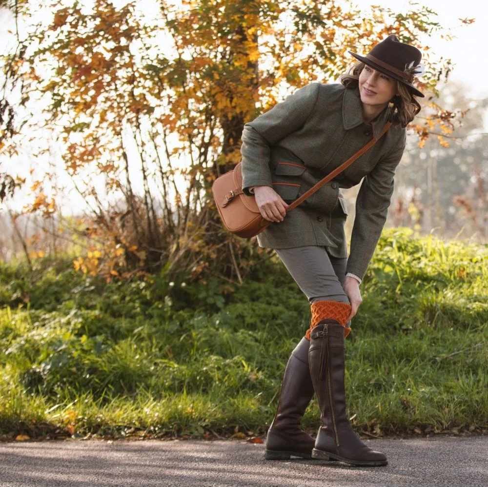 HOUSE OF CHEVIOT Lady Rannoch Shooting Socks - Womens - Burnt Orange - Image 2