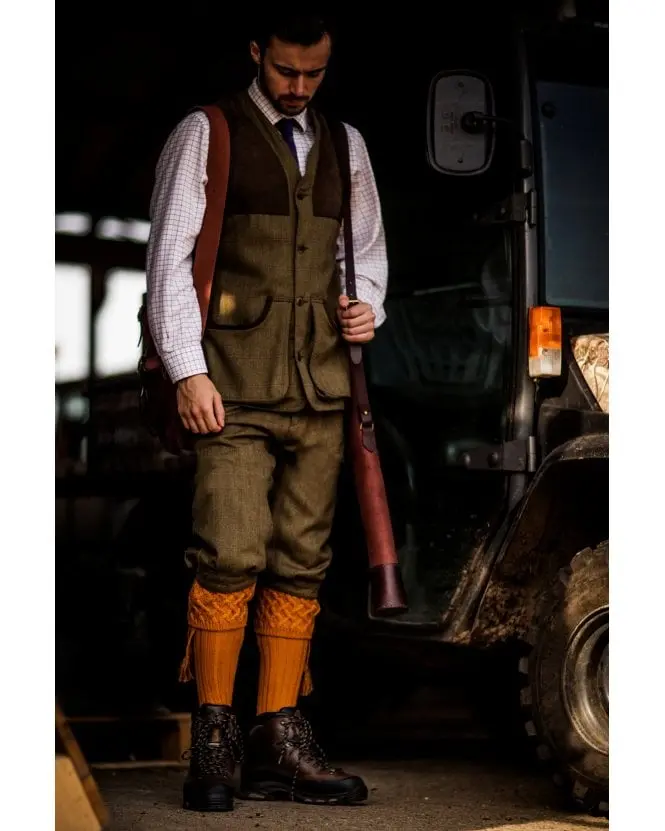 HOUSE OF CHEVIOT Rannoch Shooting Socks - Mens - Ochre - Image 2