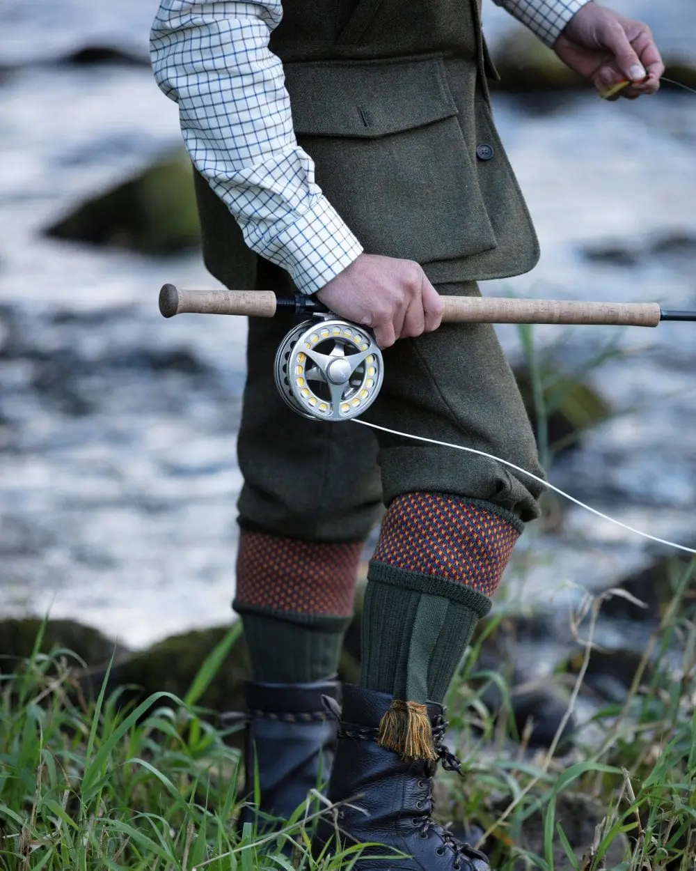 HOUSE OF CHEVIOT Tayside Shooting Socks - Mens - Spruce - Image 2