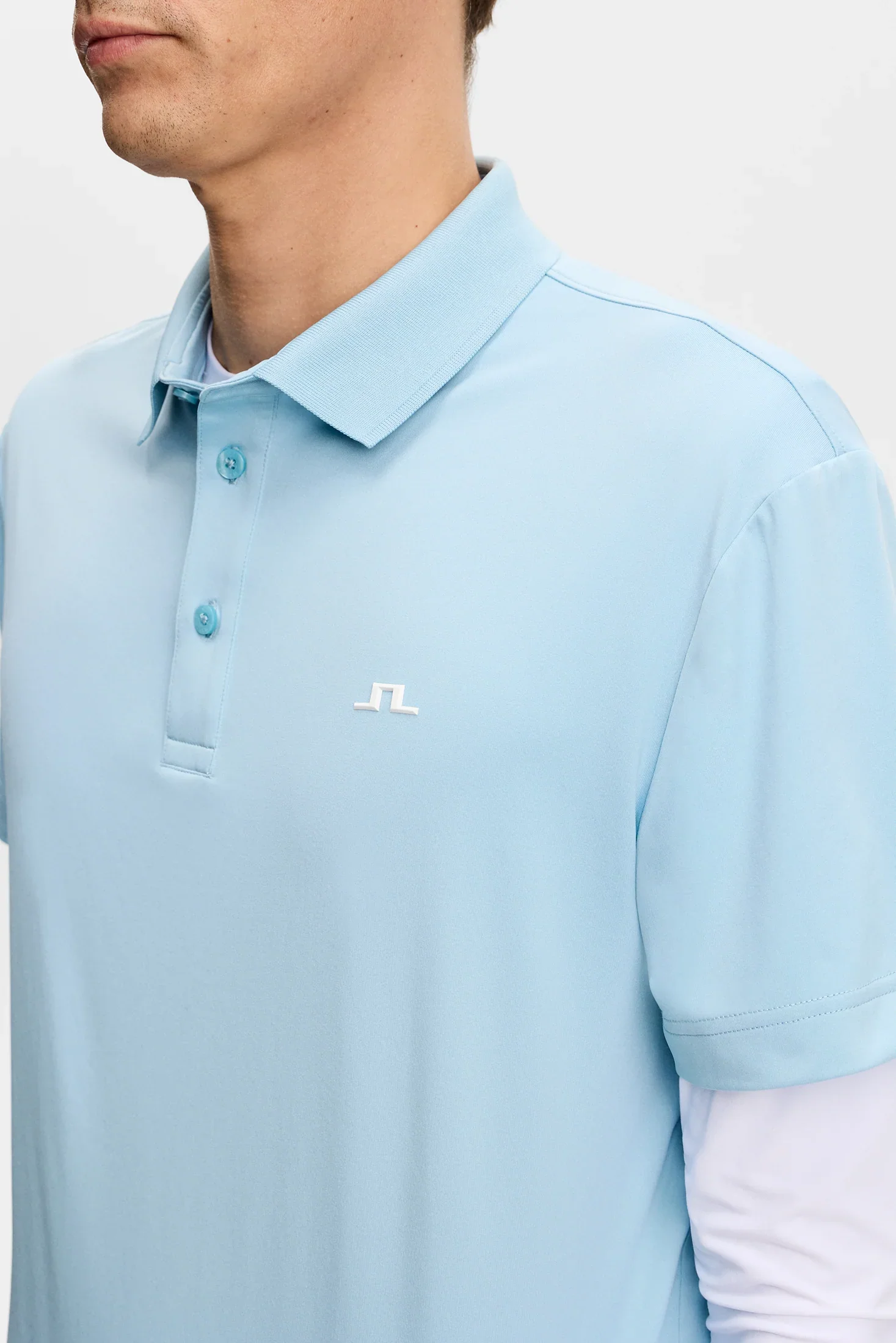 J.LINDEBERG Bridge Polo Shirt – Men’s Regular Fit – Forget Me Knot Blue - Image 3