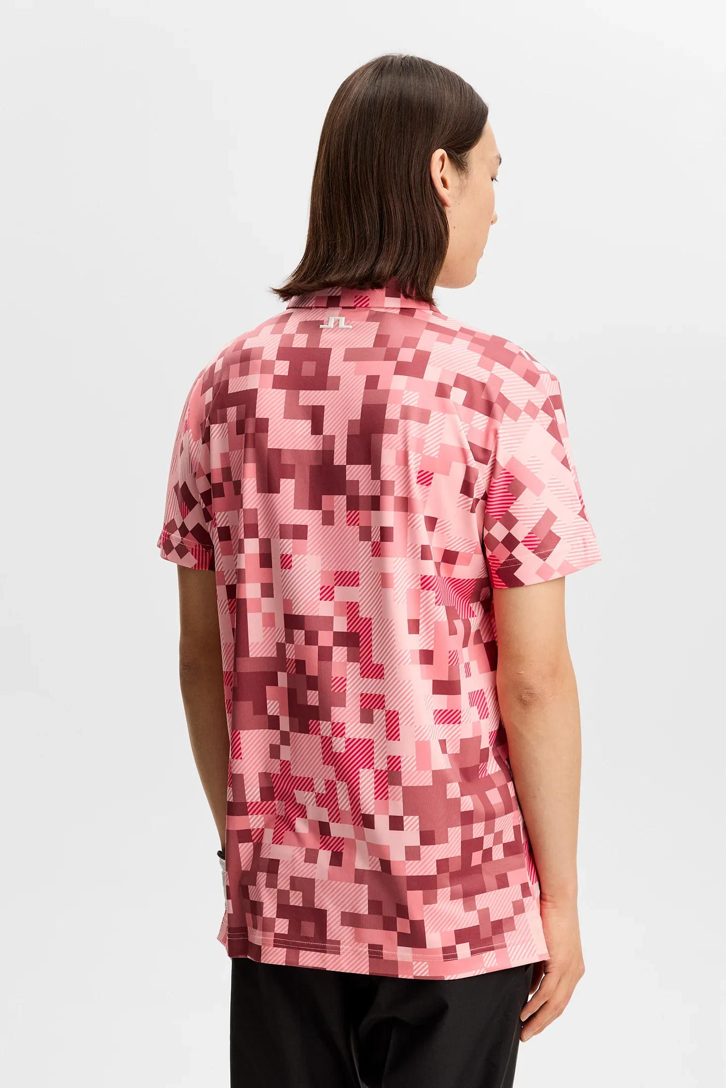 J.LINDEBERG Dario Tour Print Golf Polo Shirt – Men's – Limited Edition - Tour 26 Pink - Image 2