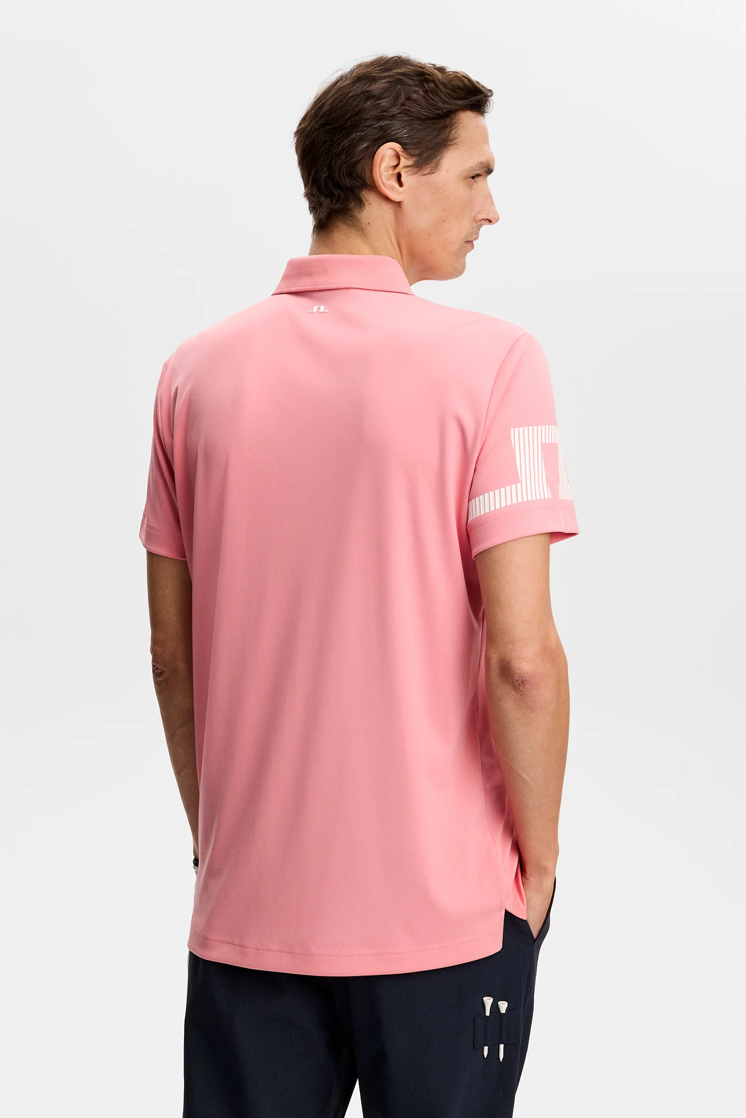 J.LINDEBERG Heath Polo Shirt – Men’s – Flamingo Plume - Image 2