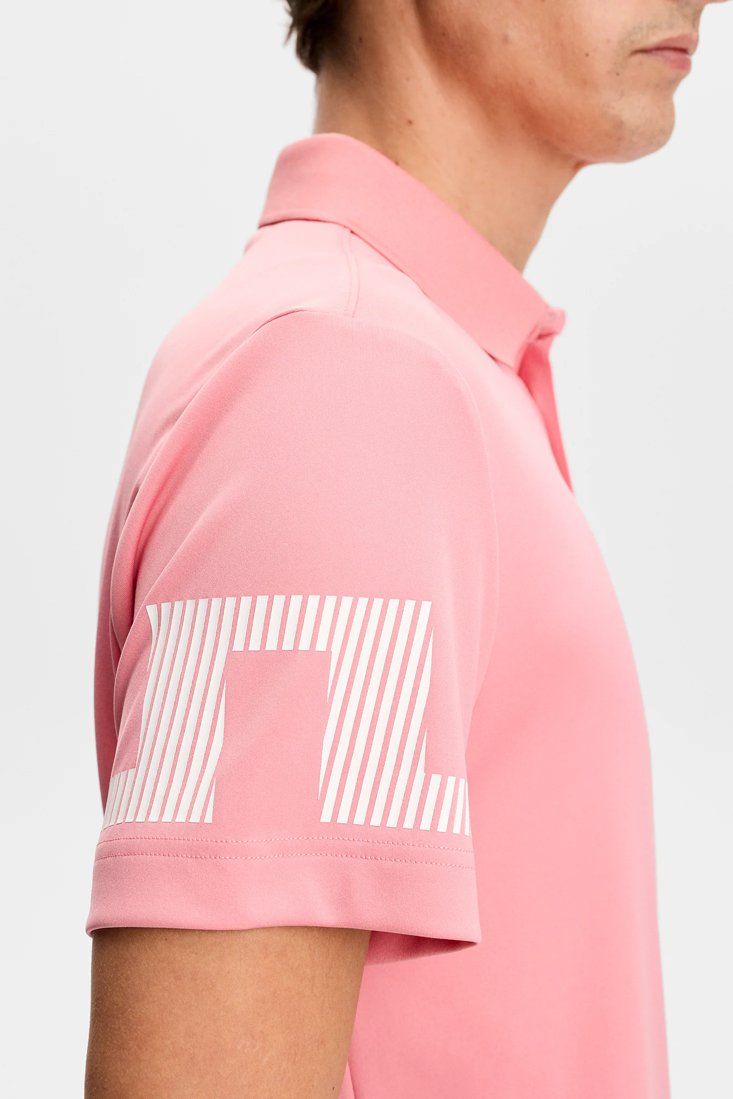 J.LINDEBERG Heath Polo Shirt – Men’s – Flamingo Plume - Image 3
